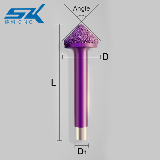 Diamond V-shaped cnc cutting tool stone engraving router bits